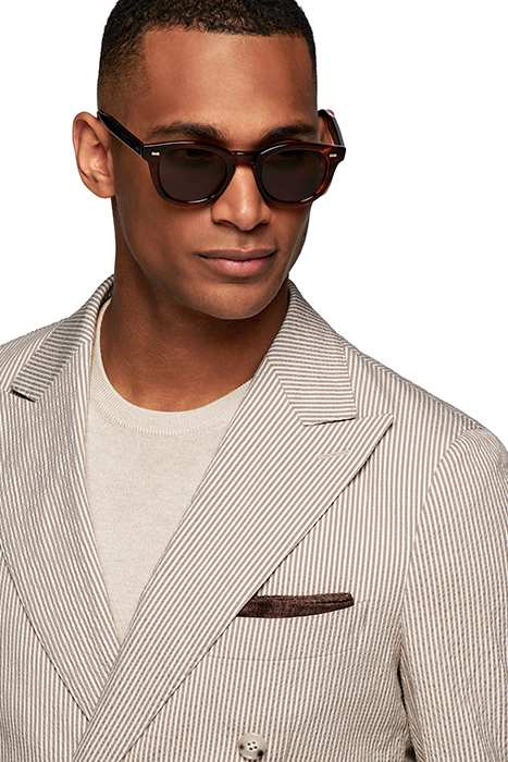 LIGHT BROWN STRIPED HAVANA SUIT 6