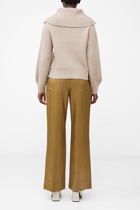 MID MIX RIB HALF ZIP LGT CAMEL MEL 3