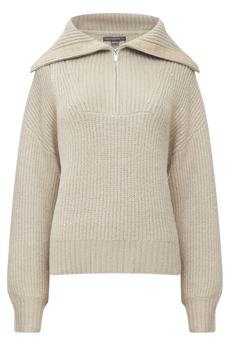 MID MIX RIB HALF ZIP LGT CAMEL MEL 4