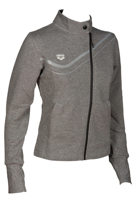 W ASYMMETRIC F/Z JACKET DARK GREY MELANGE 8