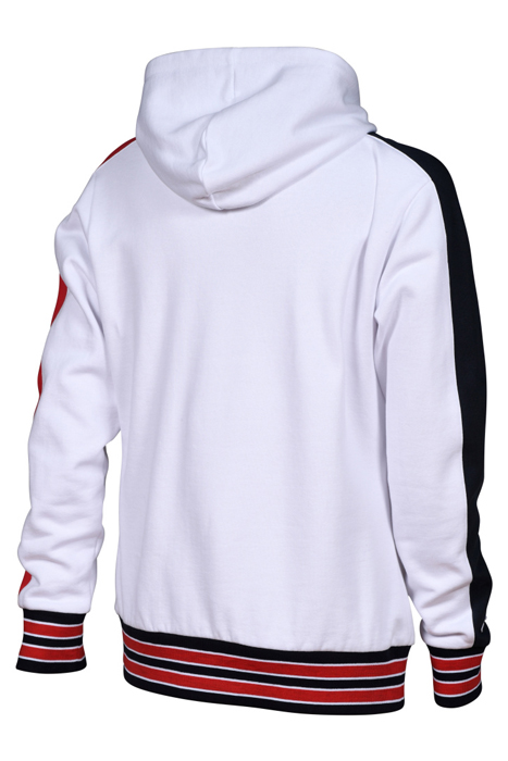 M MS HOODED SWEAT WHITE NAVY RED 9