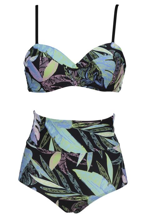 W CECILIA TWO PIECES C-CUP BLACK MULTI BLACK 1