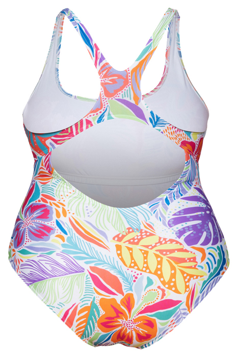 WOMEN'S SWIMSUIT SWIM PRO BACK ALLOVER P WHITE MULTI 9