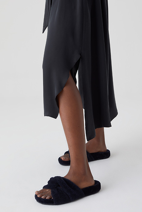 WOMEN GATHERED TUNIC DRESS DRESSES BLACK 3