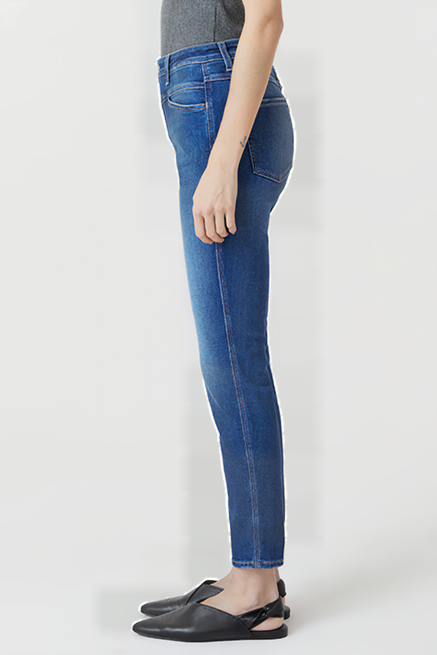 WOMEN SKINNY PUSHER JEANS DARK BLUE 4