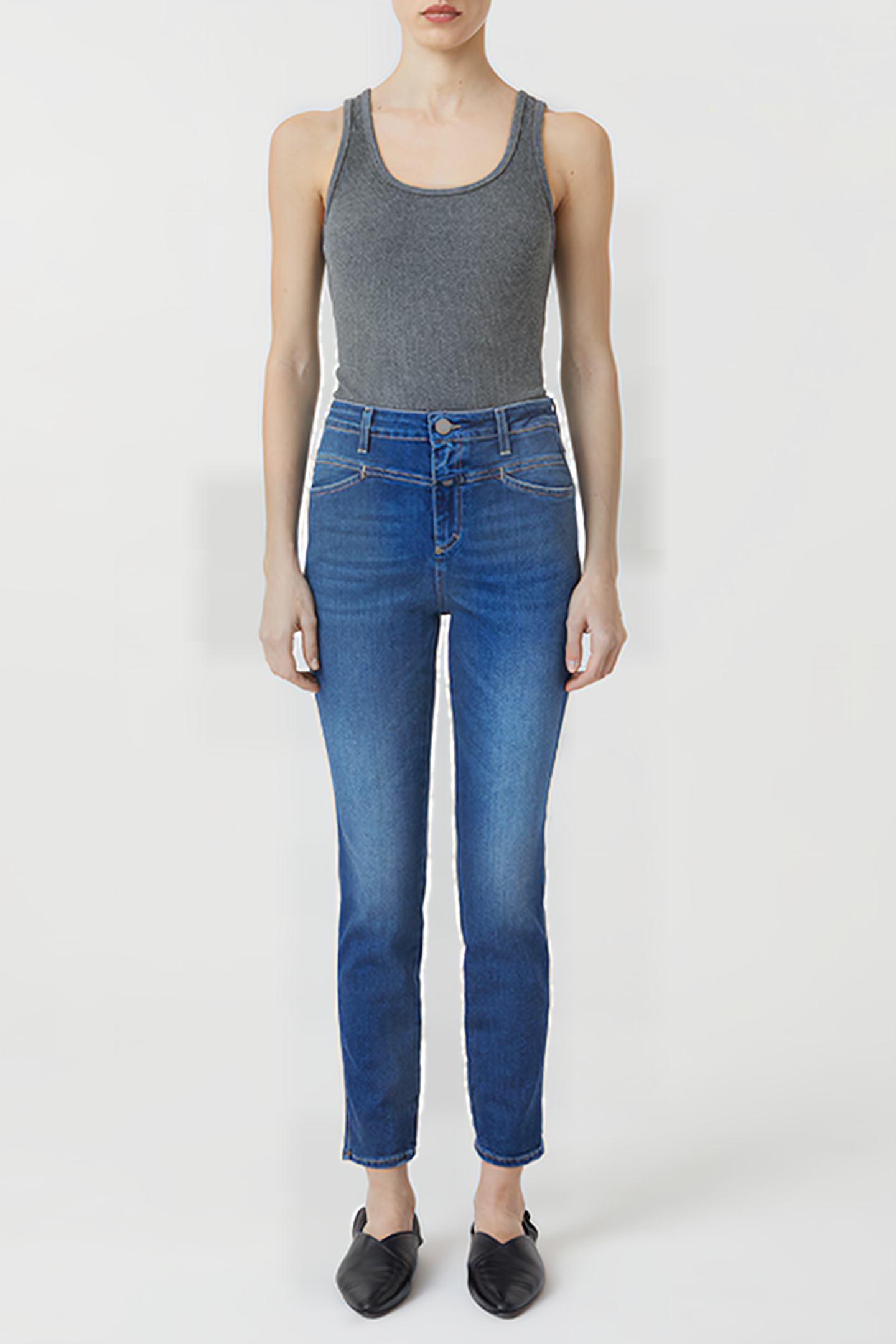 WOMEN SKINNY PUSHER JEANS DARK BLUE 3