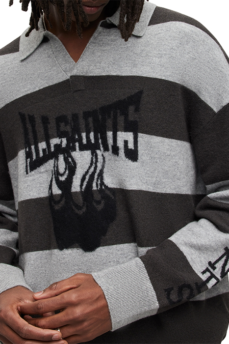 RACER LS POLO GREY MARL/KHAKI 6