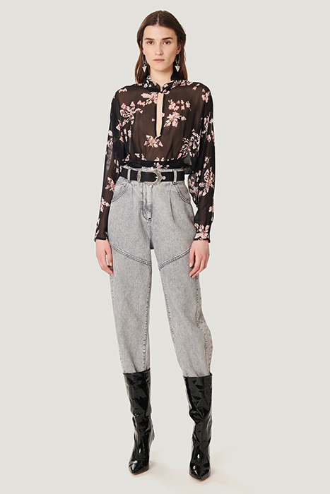 ILEYNIA BLOUSE IN BLACK/ECRU/PINK TOP 2