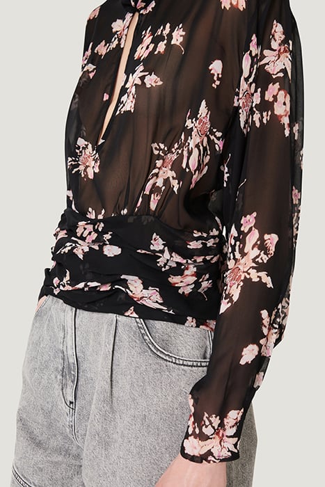 ILEYNIA BLOUSE IN BLACK/ECRU/PINK TOP 4