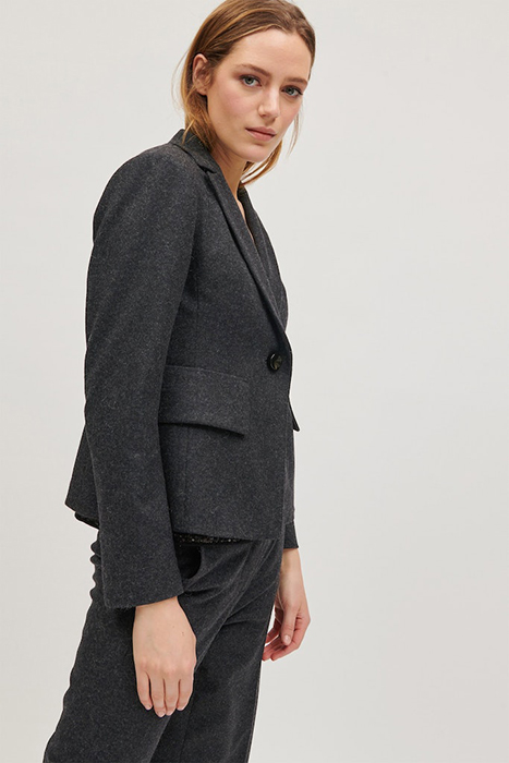 BLAZER AUS FLANELL-JERSEY GREENISH GREY 3