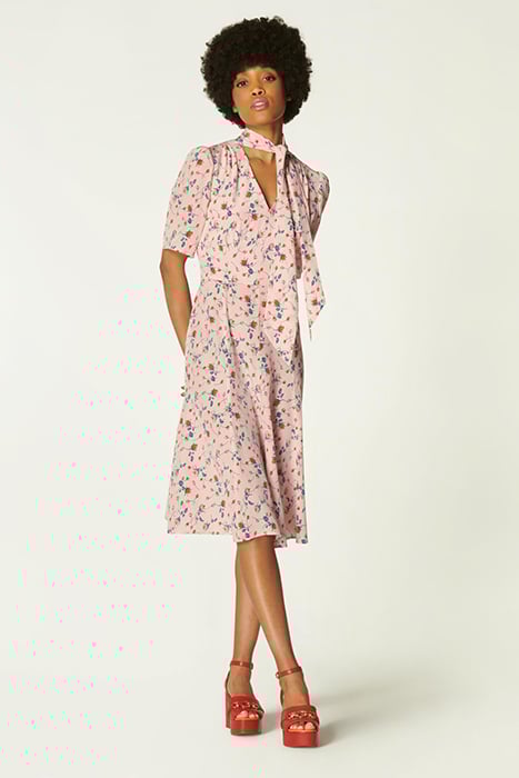 MIKA MIDI DRESS PINK MULTICOLOR 1