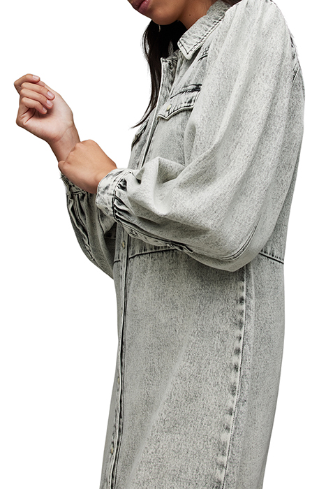 AVA DENIM DRESS SNOW GREY 4