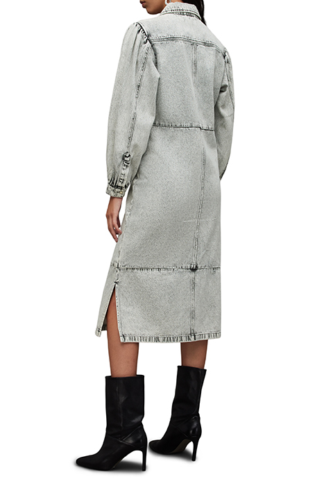 AVA DENIM DRESS SNOW GREY 2