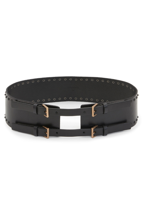 AllSaints Maxie Stud Dble Belt Black/matte Black Maat: XS | Riemen Outlet | Dames | Zwart