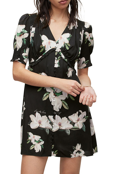 AllSaints Demi Alessandra Dres Black Maat: 14 | Blousejurken Outlet | Dames | Zand