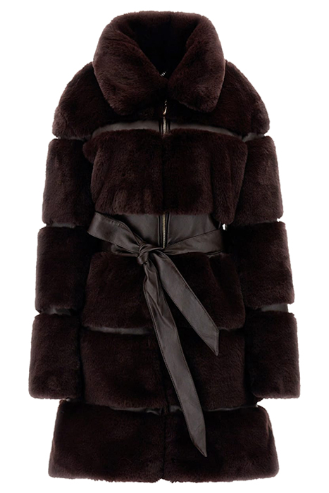 ROSETTA FAUX FUR COA DARK ROAST COAT MULTI 5