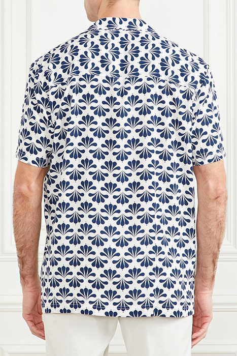 BILLY BOWLING SHIRT BLUE GEOFLOWER PRINT 2