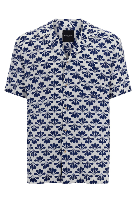 BILLY BOWLING SHIRT BLUE GEOFLOWER PRINT 5
