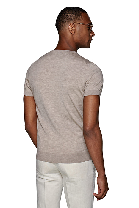 SAND PLEATED BRENTWOOD TROUSERS 4