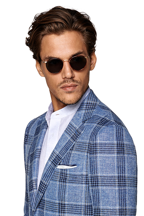 LIGHT BLUE CHECKED HAVANA BLAZER 4