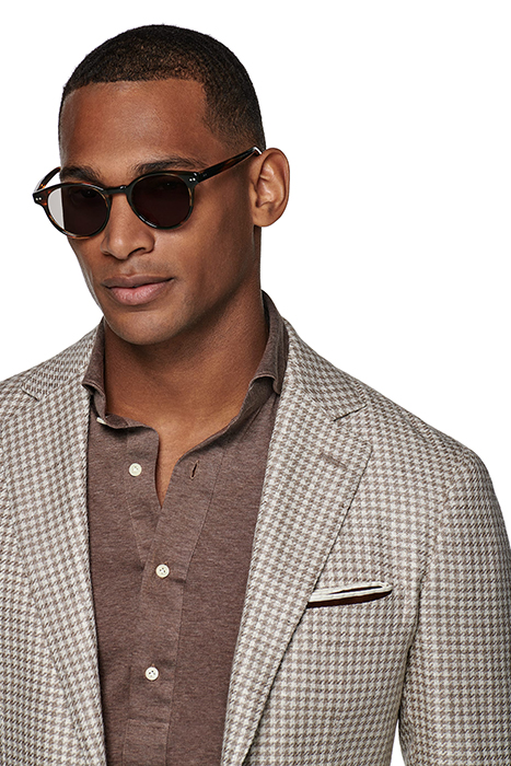LIGHT BROWN HOUNDSTOOTH HAVANA BLAZER 5