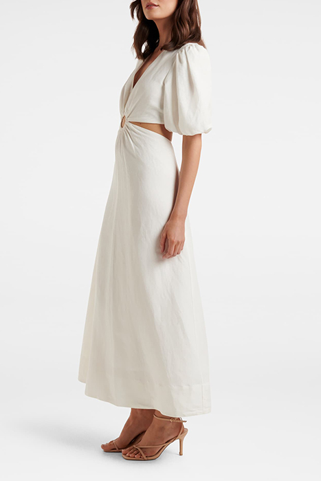 ROSIE RING CUT OUT MIDI DRESS PORCELAIN 3