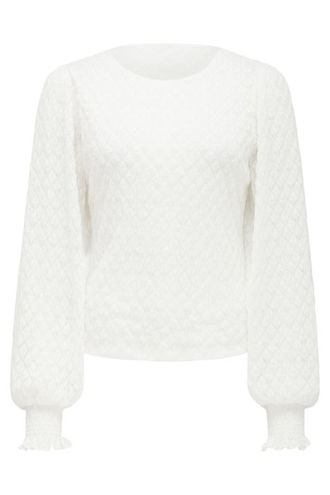 TYESHA LACE SHIRRED CUFF TOP PORCELAIN 6