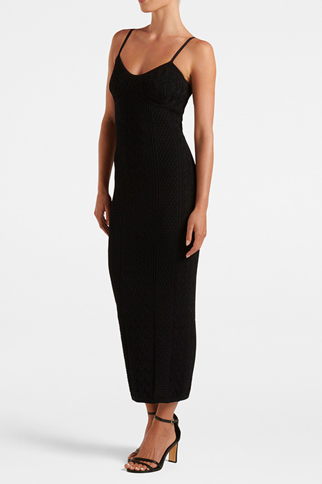 CHARLIE CORSET KNIT DRESS BLACK 3