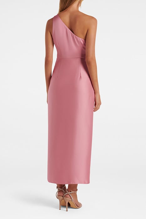 MELISSA ONE SHOULDER SATIN DRESS WILD ROSE 2