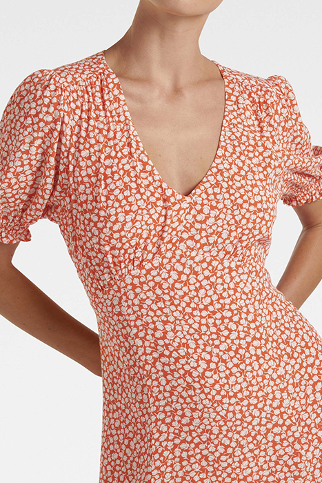 SLOANE PUFF SLEEVE MIDI DRESS MEMPHIS DITSY 4