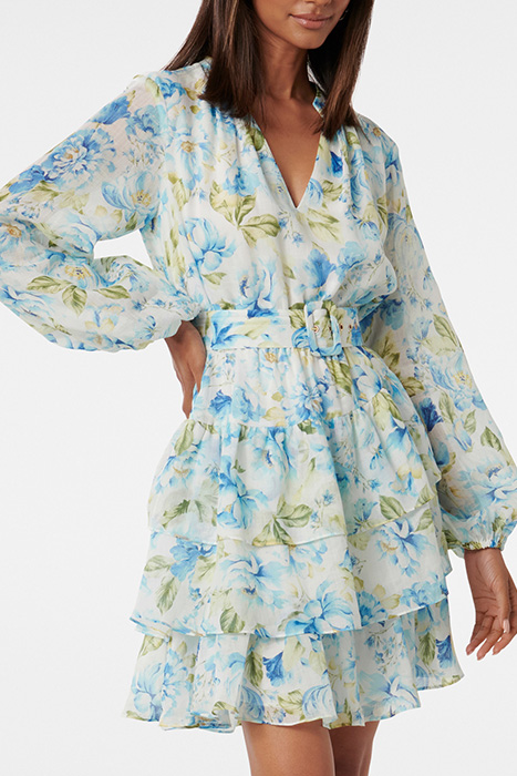 CAYLEE PETITE RUFFLE MINI DRESS PRINT OPTION 1 4