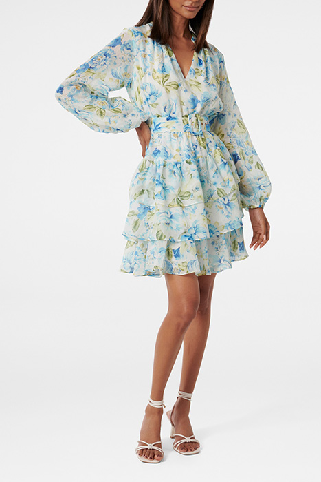 CAYLEE PETITE RUFFLE MINI DRESS PRINT OPTION 1 3