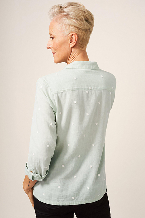 EMILIA ORGANIC COTTON SHIRT GREEN MLT 2