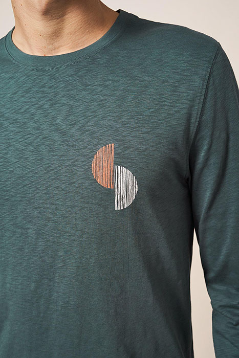 ABSTRACT ART LS GRAPHIC TEE DARK TEAL 4
