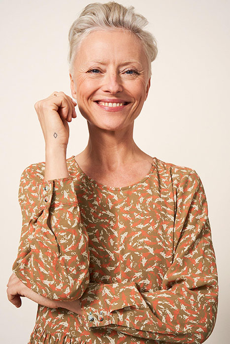 ELISA DRESS TAN MULTI 3