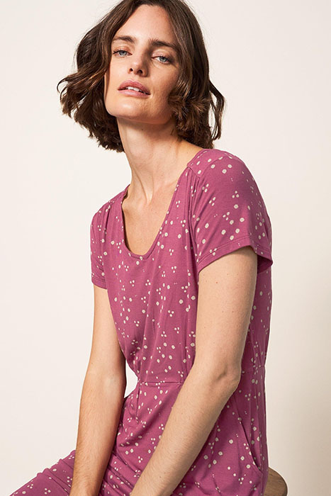 TALLIE ECO VERO JERSEY DRESS PLUM MULTI 4