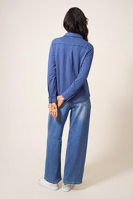 DOUBLE CLOTH JERSEY SHIRT MID BLUE 2