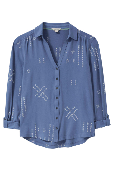 ANNIE EMBROIDERED JERSEY SHIRT BLUE MULTI 3