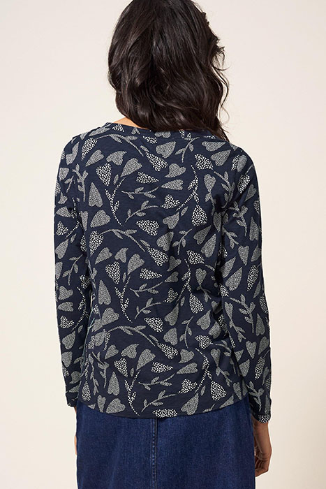 NELLY LS TEE NAVY PRINT 2