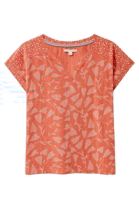 NELLY NOTCH NECK TEE PINK PRINT 4