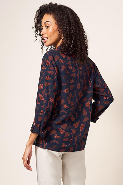 EMILIA ORGANIC COTTON SHIRT NAVY PRINT 3