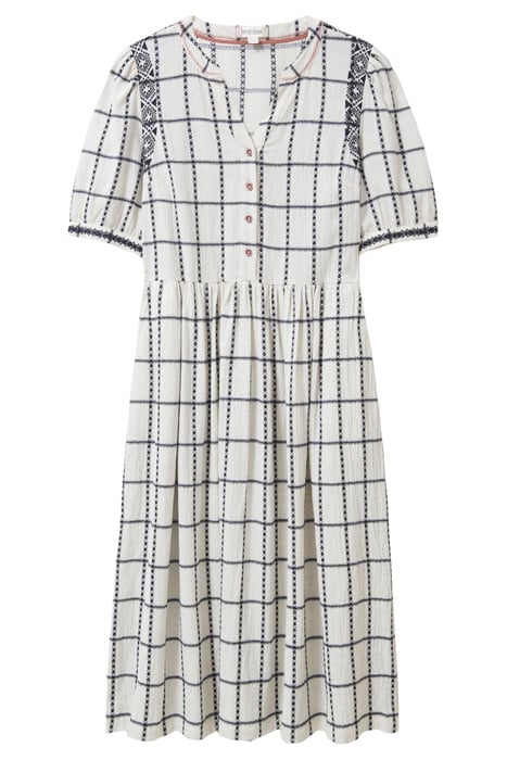 ANYA CHECK EMBROIDERED DRE NATURAL 4