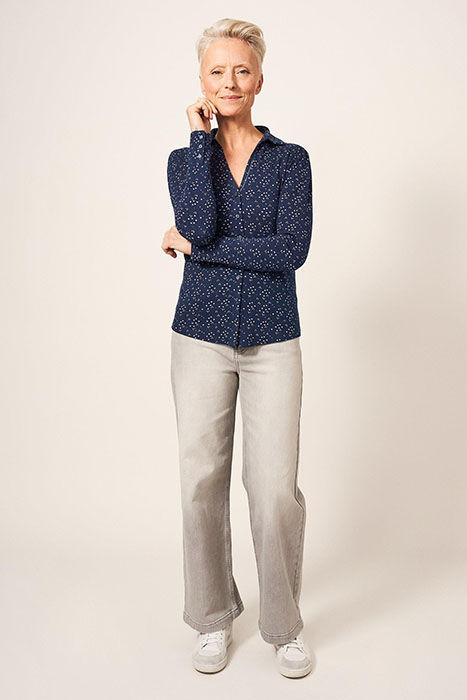 ROSIE RIB JERSEY SHIRT NAVY PR 3