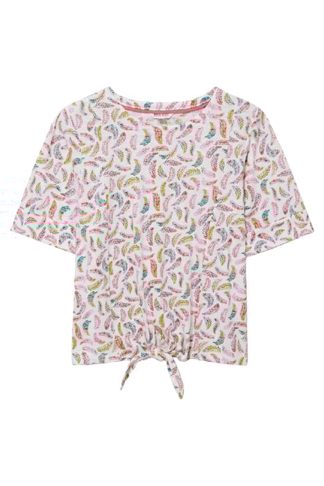 TIE HEM TOP NATURAL PRINTED 4