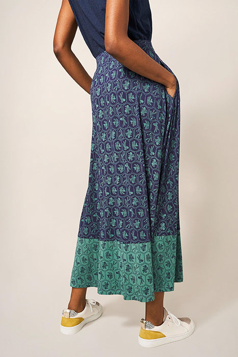 JADA ECO VERO MAXI SKIRT TEAL 2