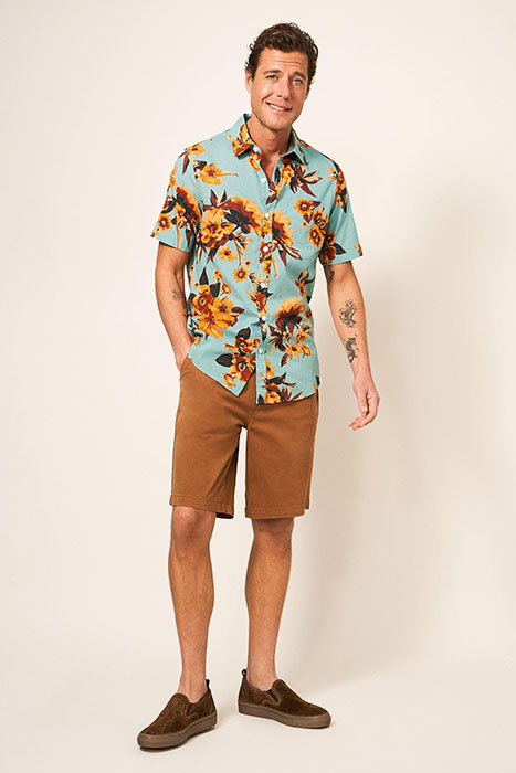 FLORAL PRINTED SLIM FIT SHIRT MINT GREEN 1