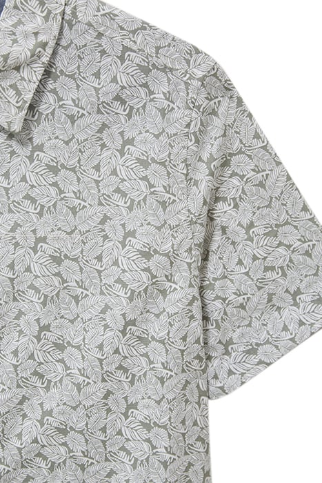 LEAF PRINTED SLIM FIT SHIRT DUSTY GREEN 3