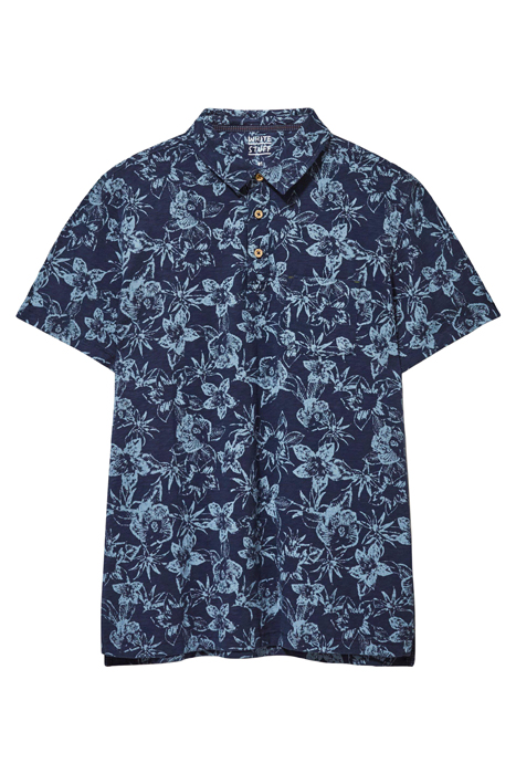 PALM PRINTED POLO DARK NAVY 4