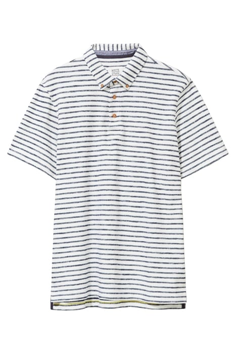 FINE STRIPE POLO NATURAL WHITE 1
