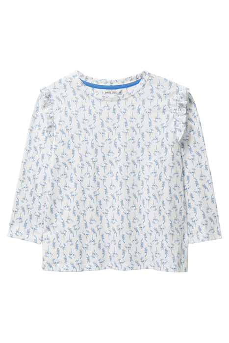 RUFFLE TEE IVORY PRINT 4